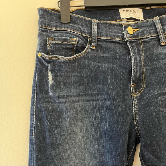 FRAME jeans le skinny de Jeanne crop dark rinse denim size 29 / 8 - Picture 2 of 9